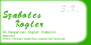szabolcs kogler business card